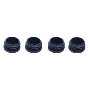 Black Plastic Insert cap (Dia)31mm, Pack of 4