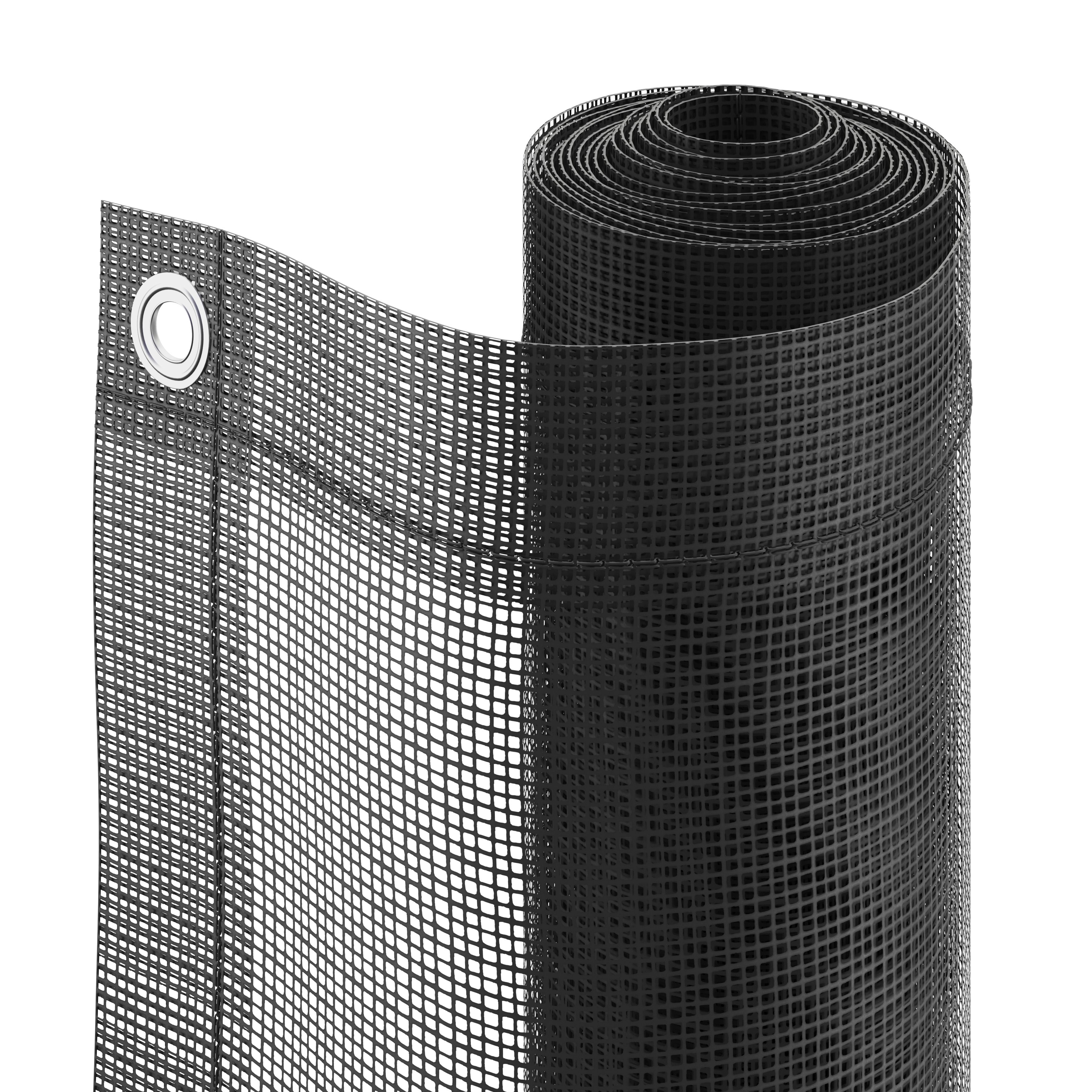 Black Polyester (PES) & PVC Garden screen (H)1m (W)3m