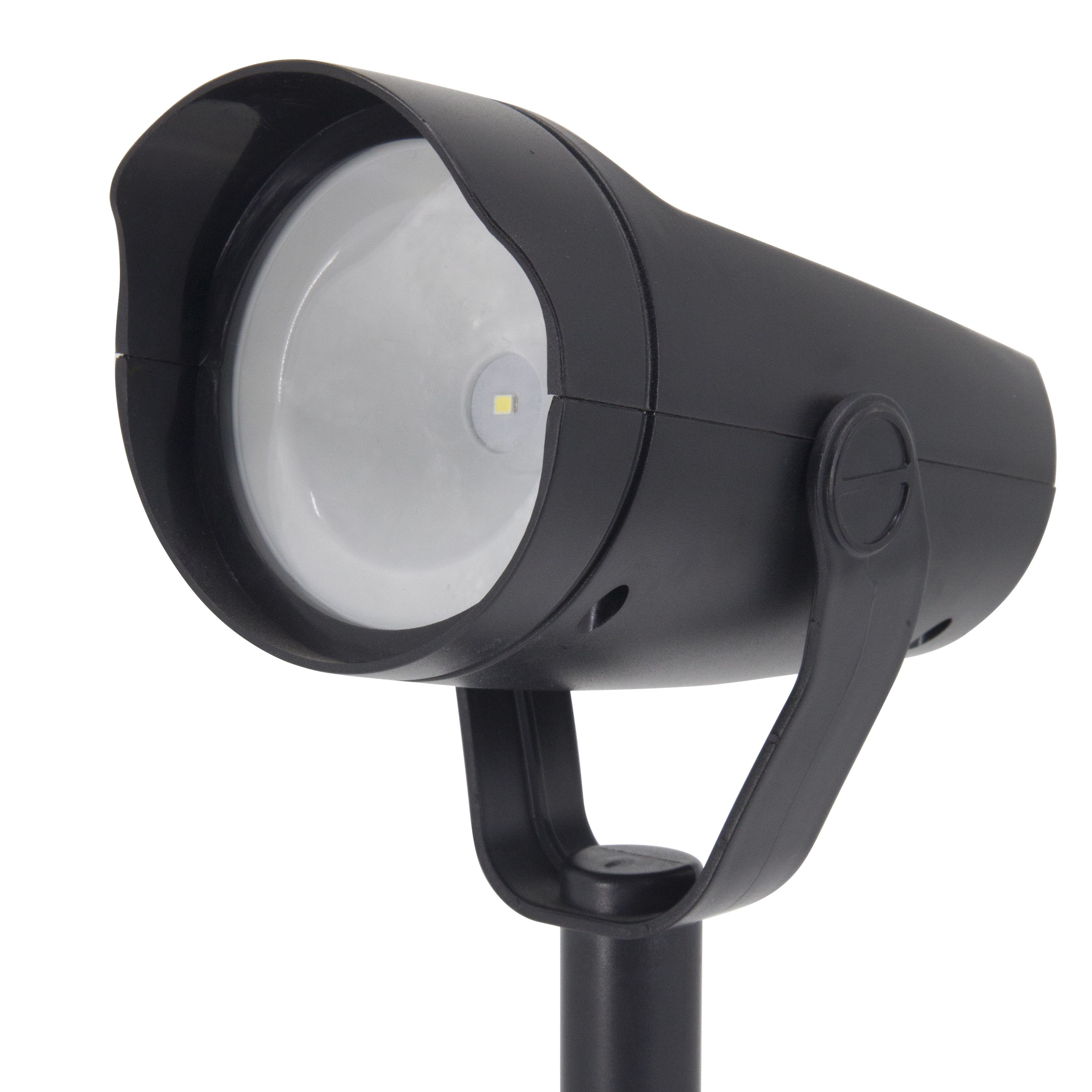 Black Solar-powered Integrated LED Outdoor Spotlight