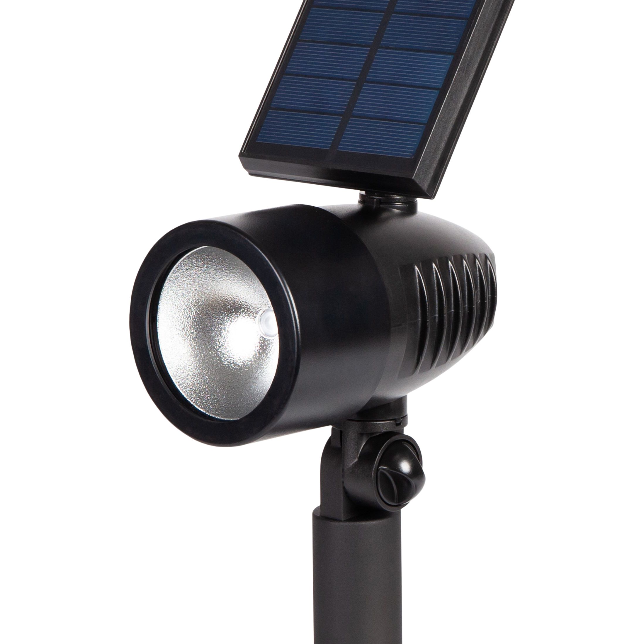 Black Solar-powered Integrated LED Outdoor Spotlight