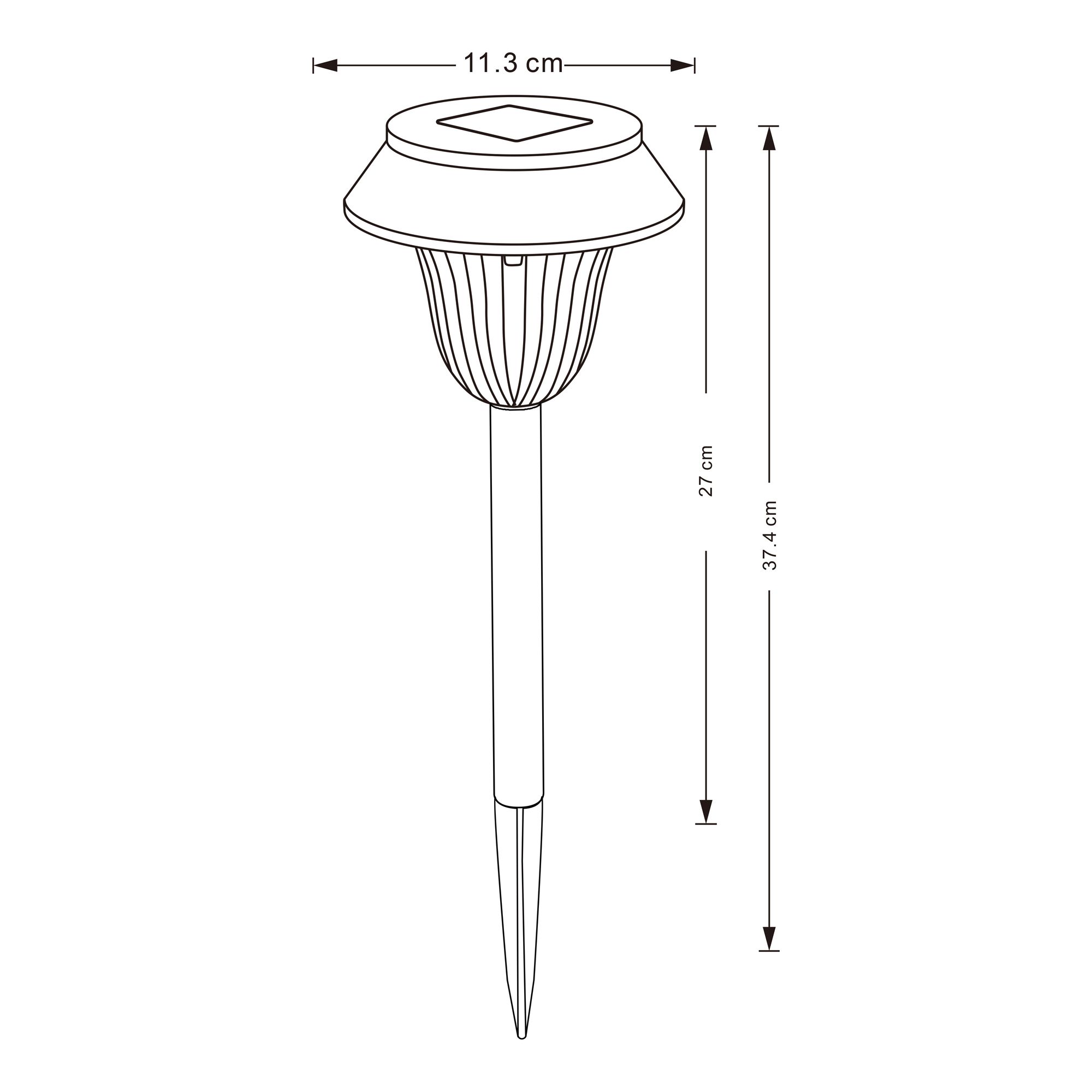 Black Solar-powered Integrated LED Outdoor Stake light