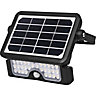 Black Solar-powered Neutral white LED Floodlight 550lm