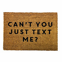 Black Text me Door mat, 57cm x 40cm