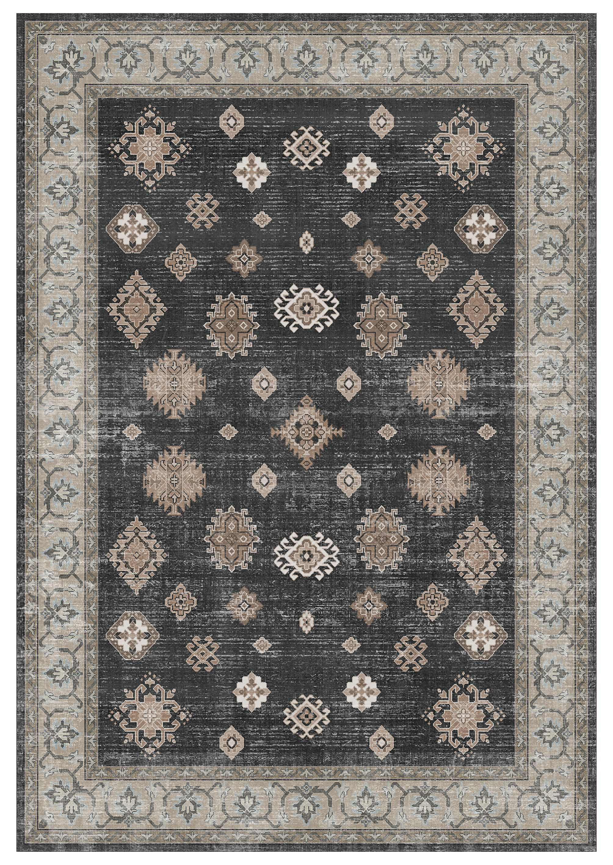 Black Traditional Rug 170cmx120cm