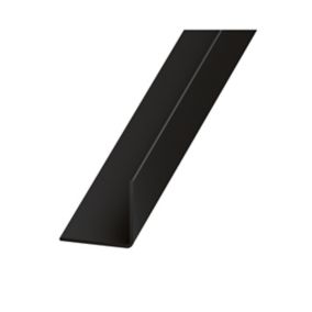 Black uPVC Equal L-shaped Angle profile, (L)1.3m (W)20mm