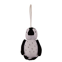 Black, white & grey Fabric & plastic Penguin Hanging ornament