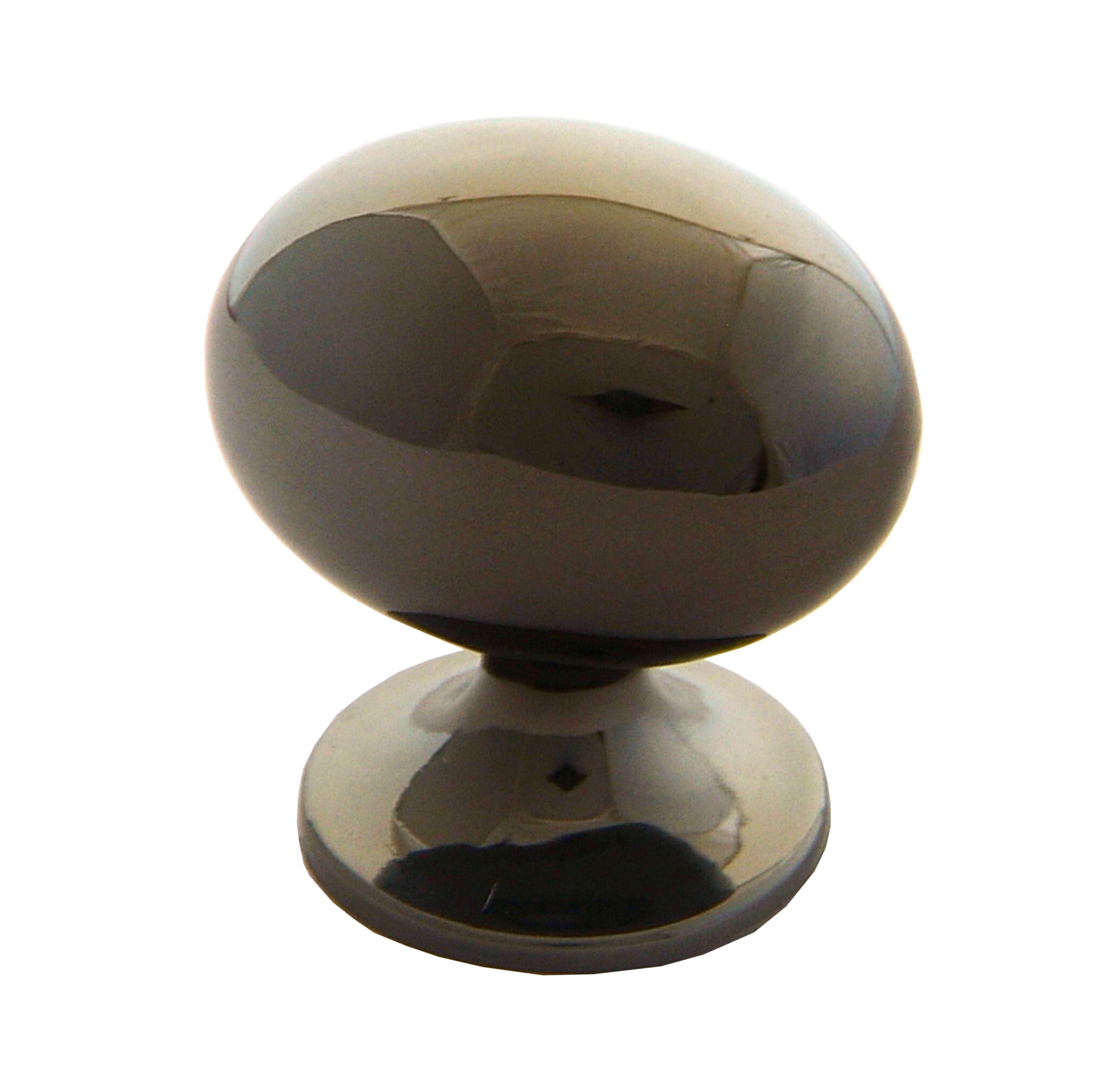 Black Zinc alloy Nickel effect Oval Cabinet Knob (Dia)24.5mm