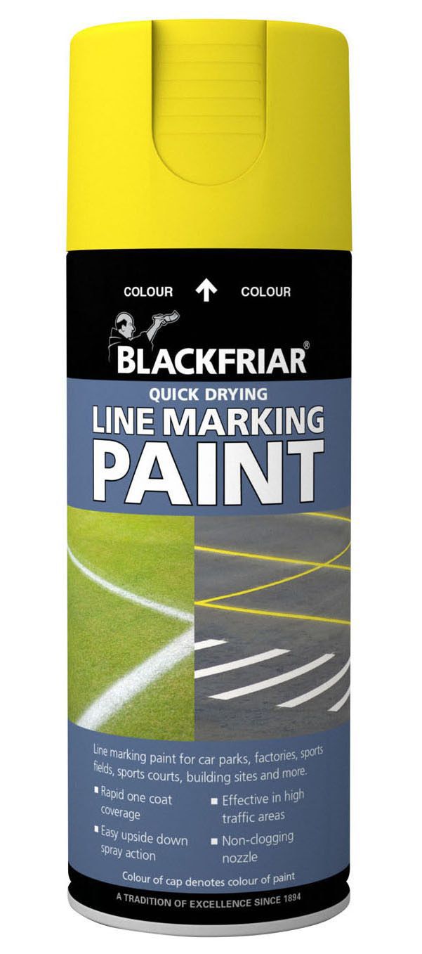 Blackfriar Yellow Matt Multi-surface Line-marking Spray paint, 400ml