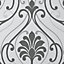 Blain Grey & white Damask Glitter & mica effect Textured Wallpaper