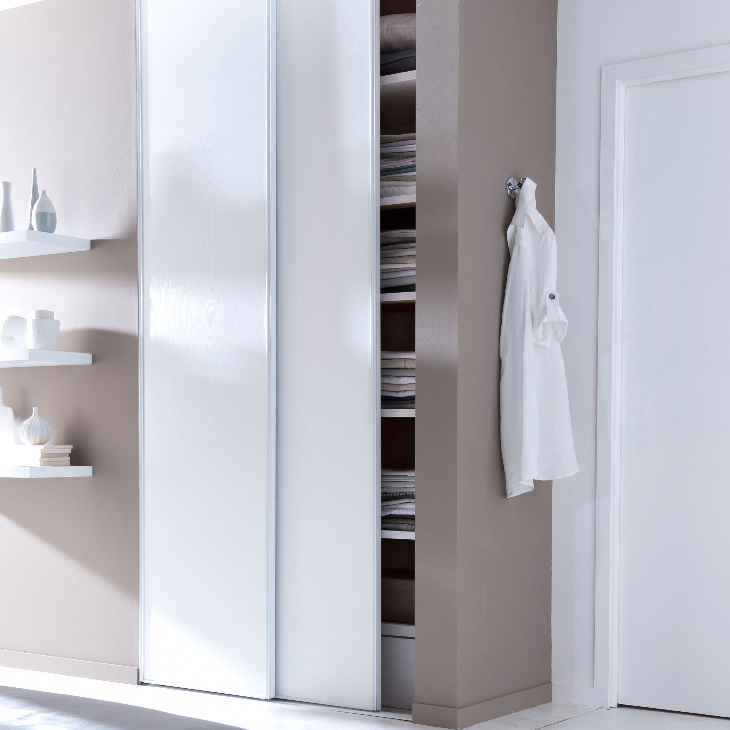 Blizz White 2 door Sliding Wardrobe Door kit (H)2260mm (W)1200mm