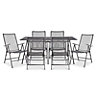 Blooma Adelaide Black Metal 6 seater Table & chair set