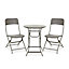 Blooma Aland Brown & grey Metal 2 seater Table & chair set