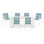 Blooma Bacopia Blue & white Metal 6 seater Dining set