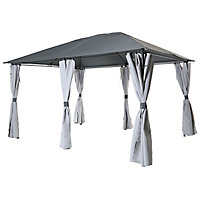 Blooma Barnum Grey Rectangular Gazebo, (W)3m (D)4m - Assembly required