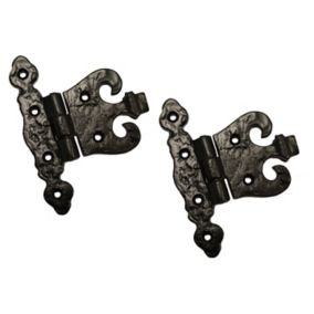 Blooma Black Antique effect Malleable iron Gate hinge (L)60mm, Pack of 2
