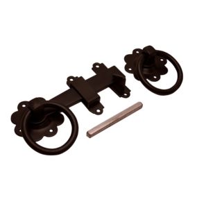 Blooma Black Steel Ring gate latch, (L)152mm