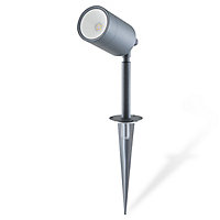 Blooma Candiac Matt Charcoal LED Outdoor Spike light (D)60mm