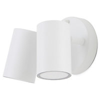 Blooma Candiac Matt White Mains-powered LED Outdoor Double Wall light 380lm