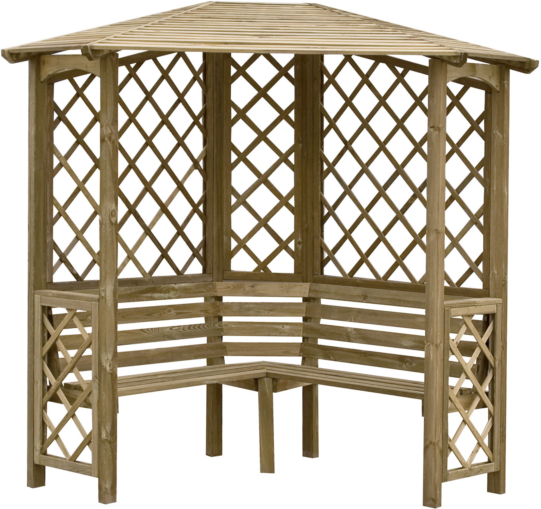 Blooma Chiltern Corner arbour, (H)2100mm (W)1580mm (D)1580mm - Assembly service included