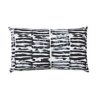 Blooma Denia Black & white Broken line Outdoor Cushion (L)30cm x (W)50cm