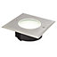 Blooma Flax Brushed Silver effect Mains-powered Neutral white LED Square Decking light
