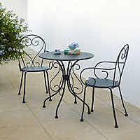 Blooma Flores Grey Metal Table & chair set
