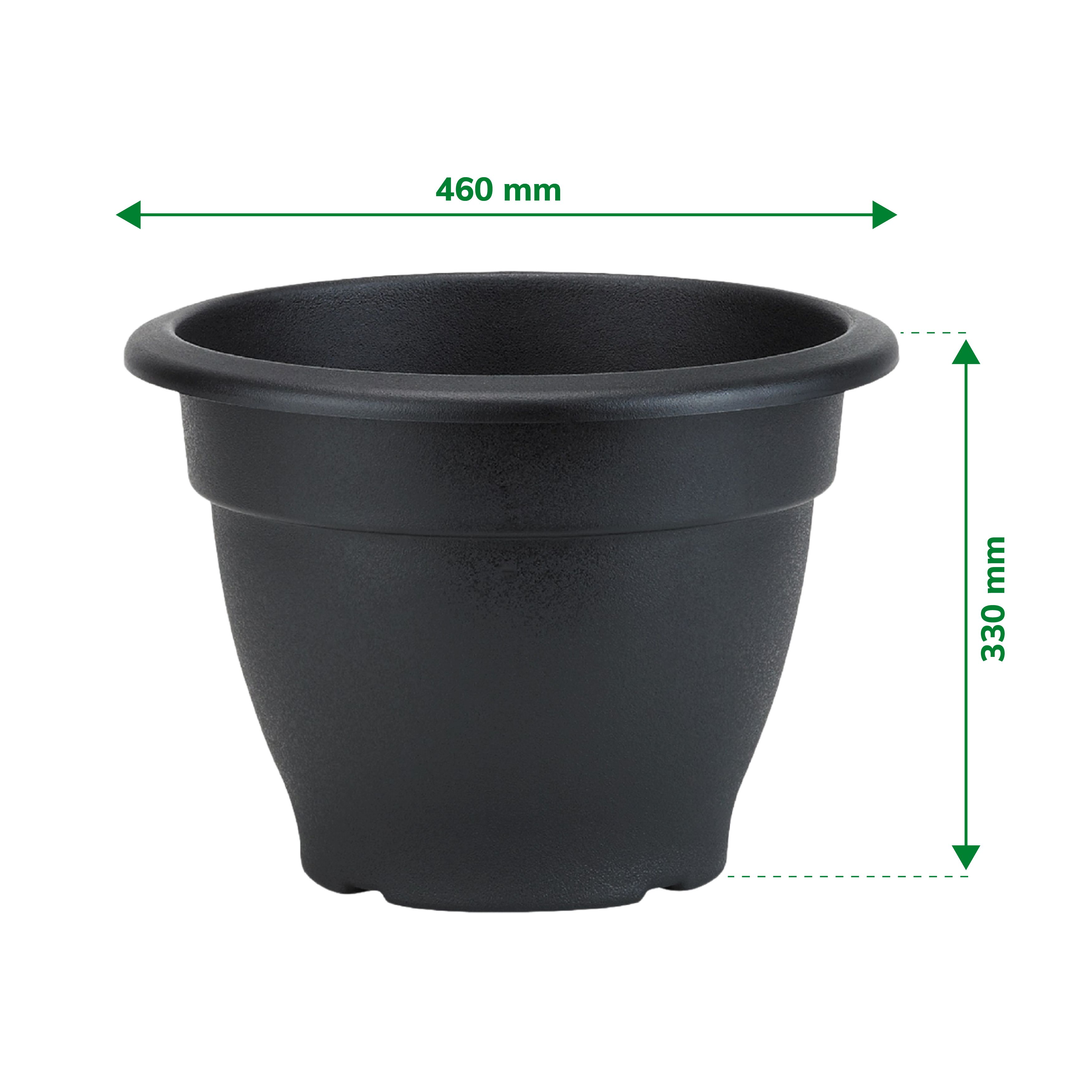 Blooma Florus Black Plastic Bell Circular Plant pot (Dia)46cm
