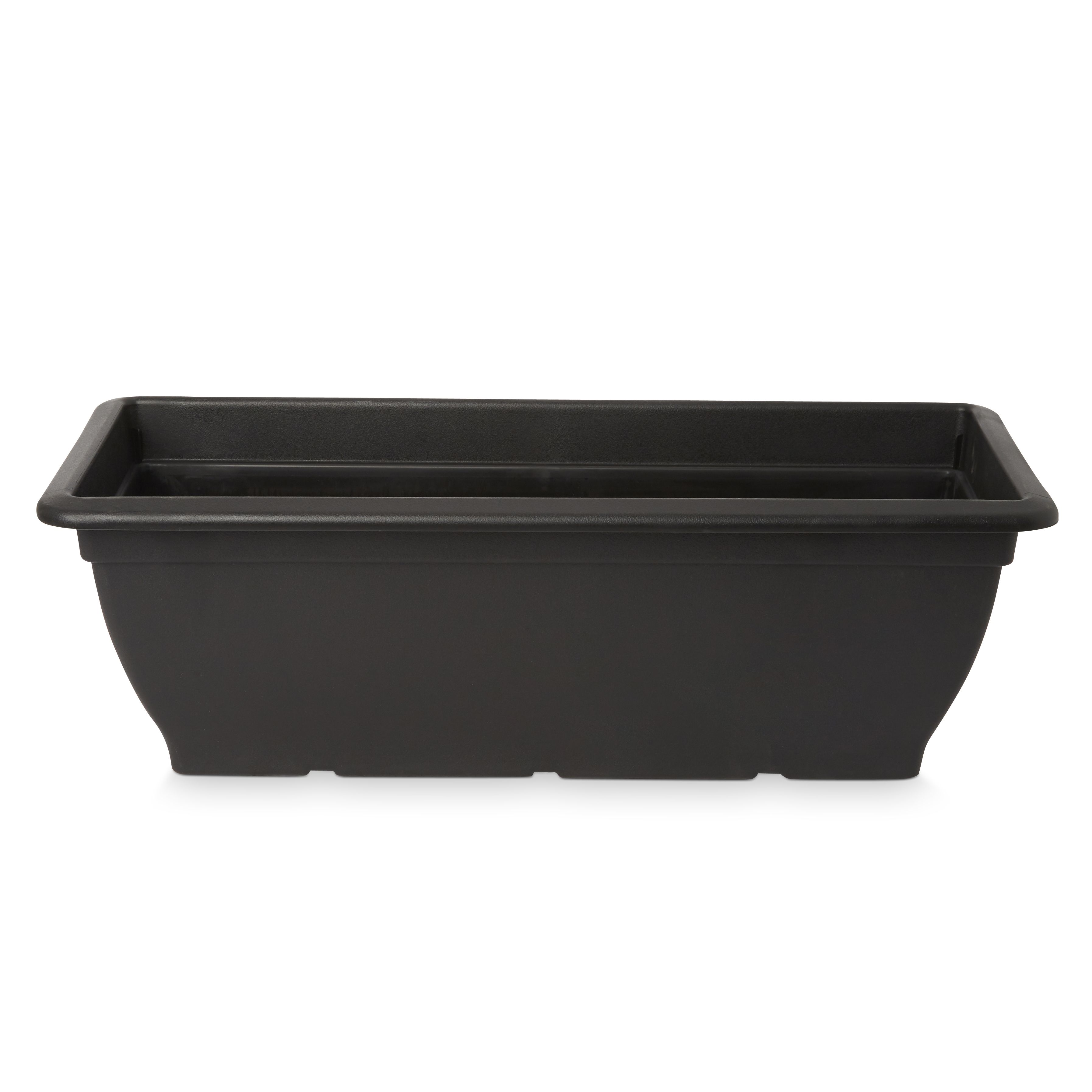 Blooma Florus Black Plastic Bell Rectangular Trough