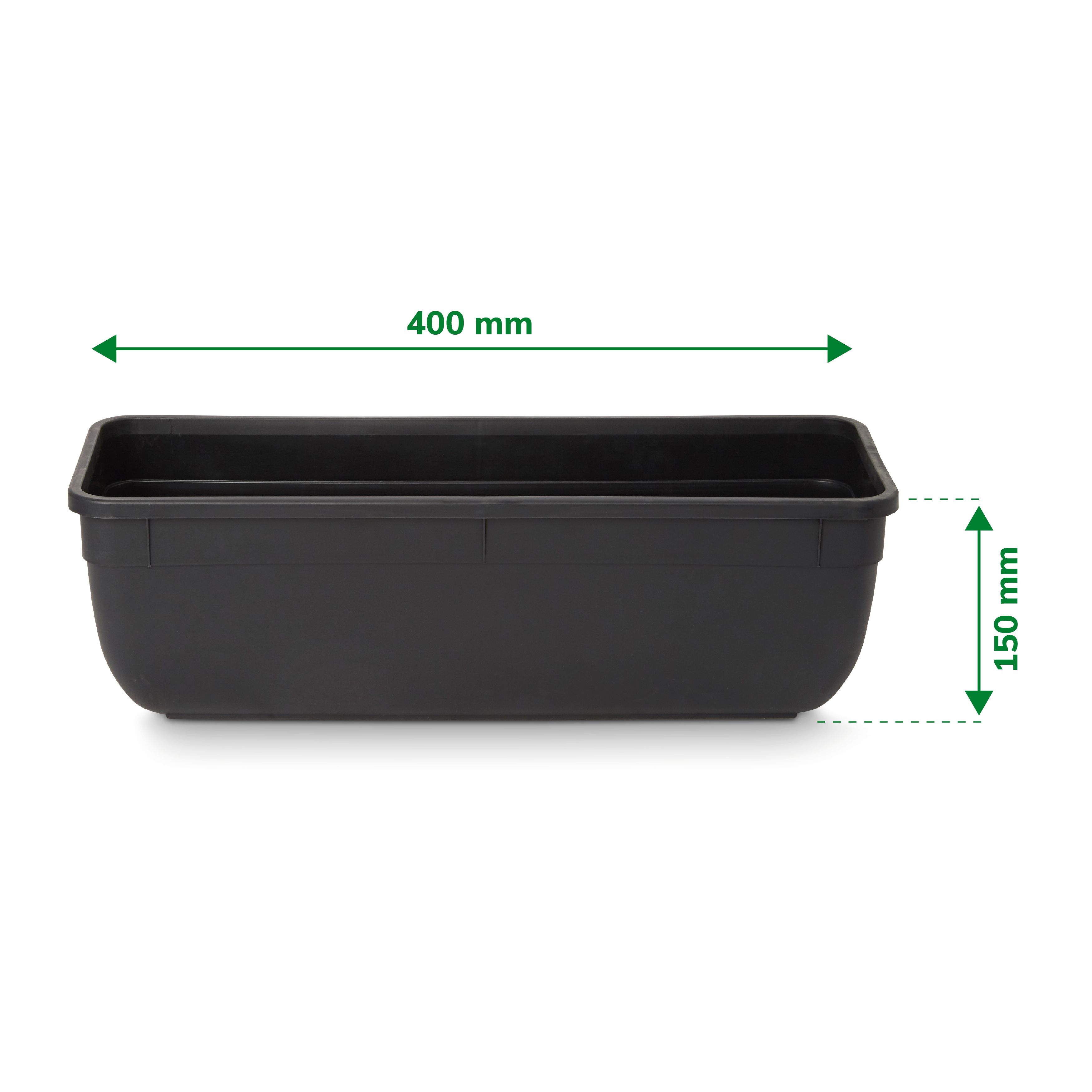 Blooma Florus Black Plastic Bell Round Trough
