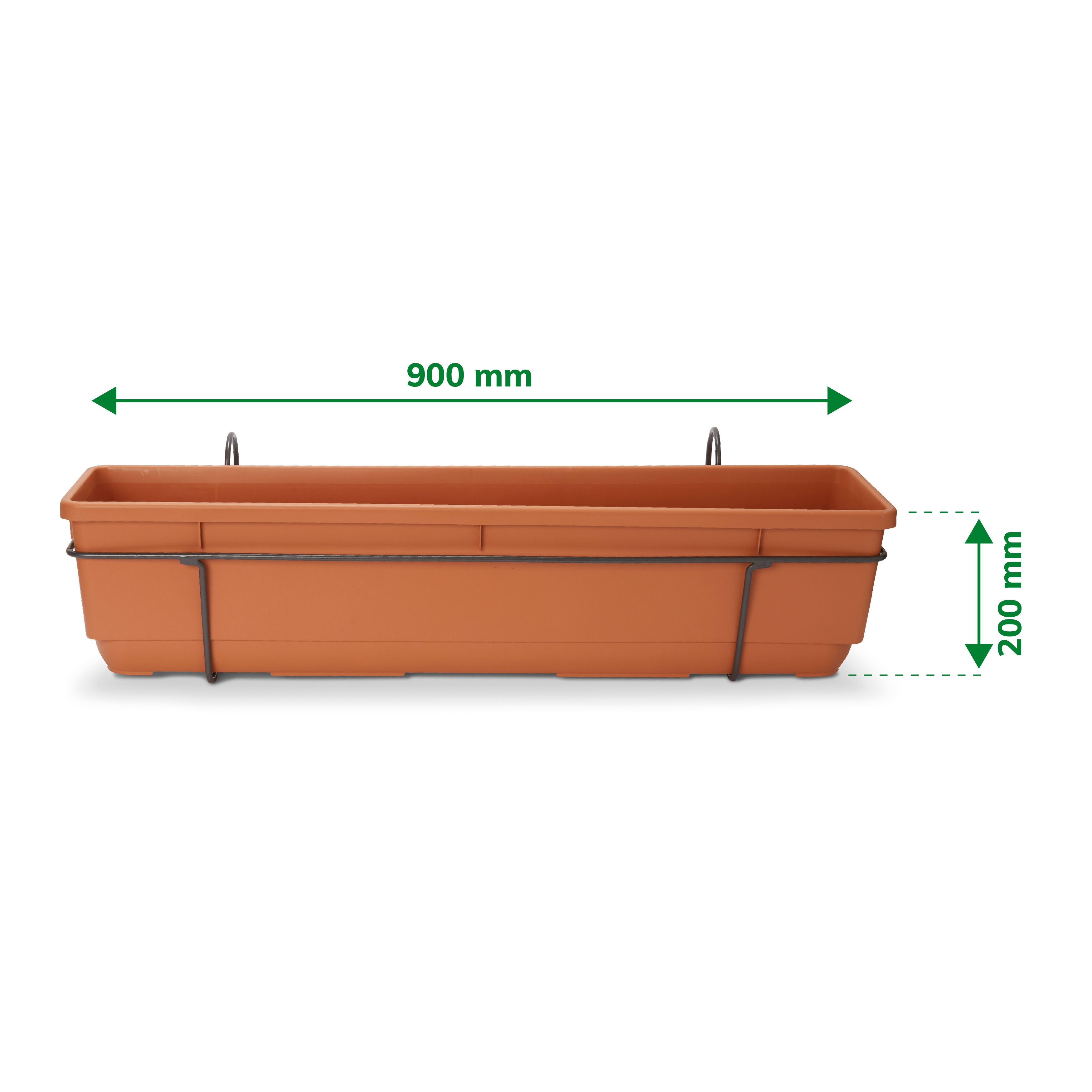 Blooma Florus Brown Plastic Bell Rectangular Trough