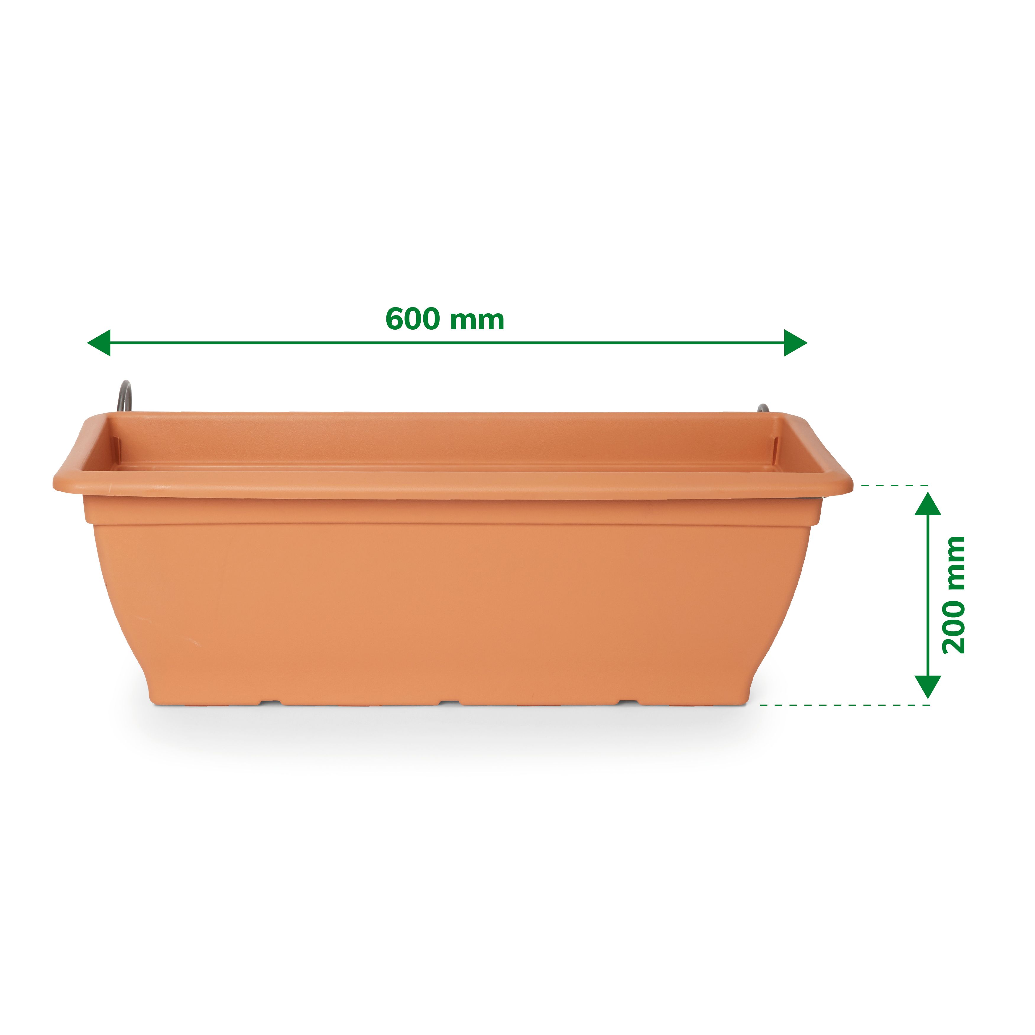Blooma Florus Brown Plastic Bell Square Trough