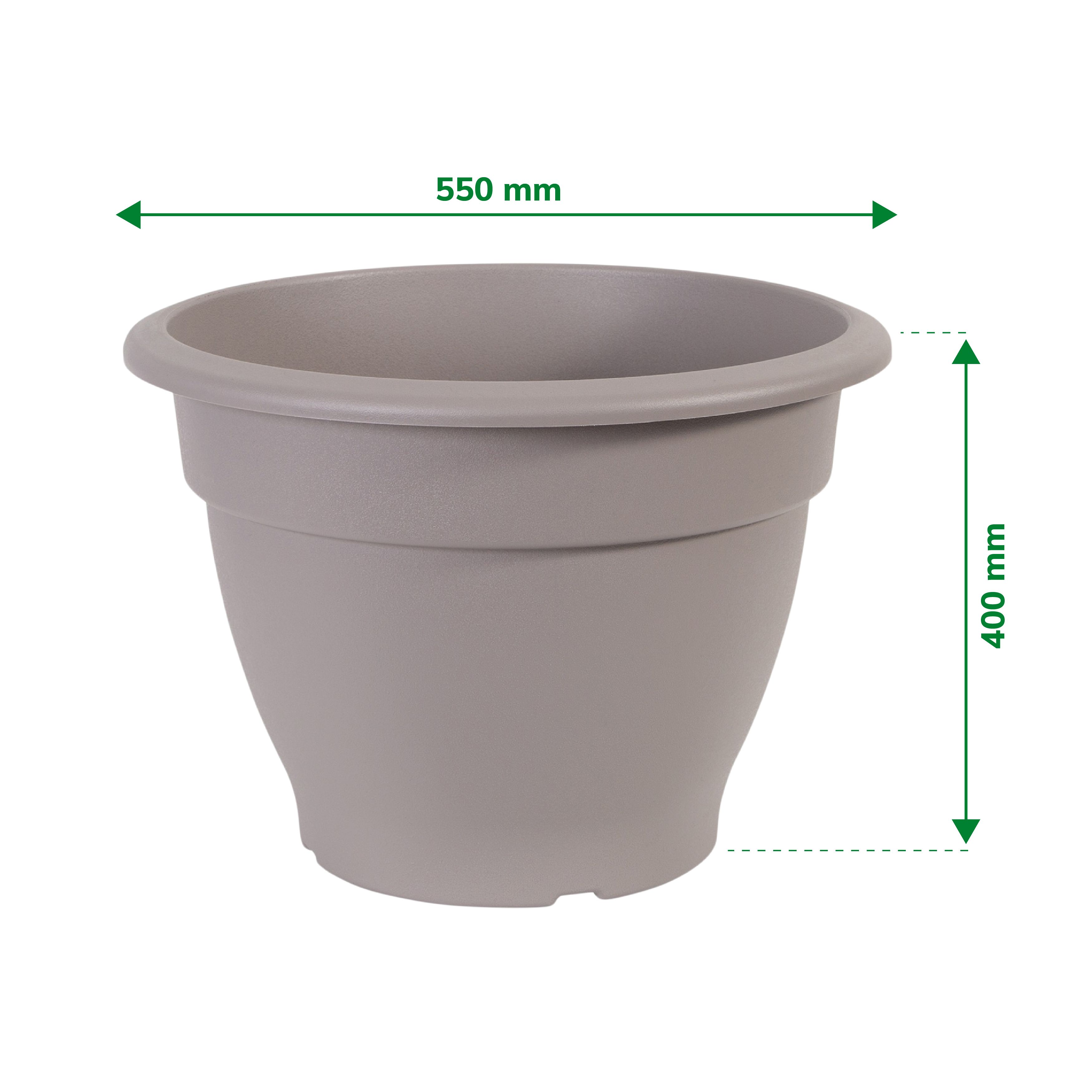 Blooma Florus Taupe Plastic Bell Plant pot (Dia)55cm