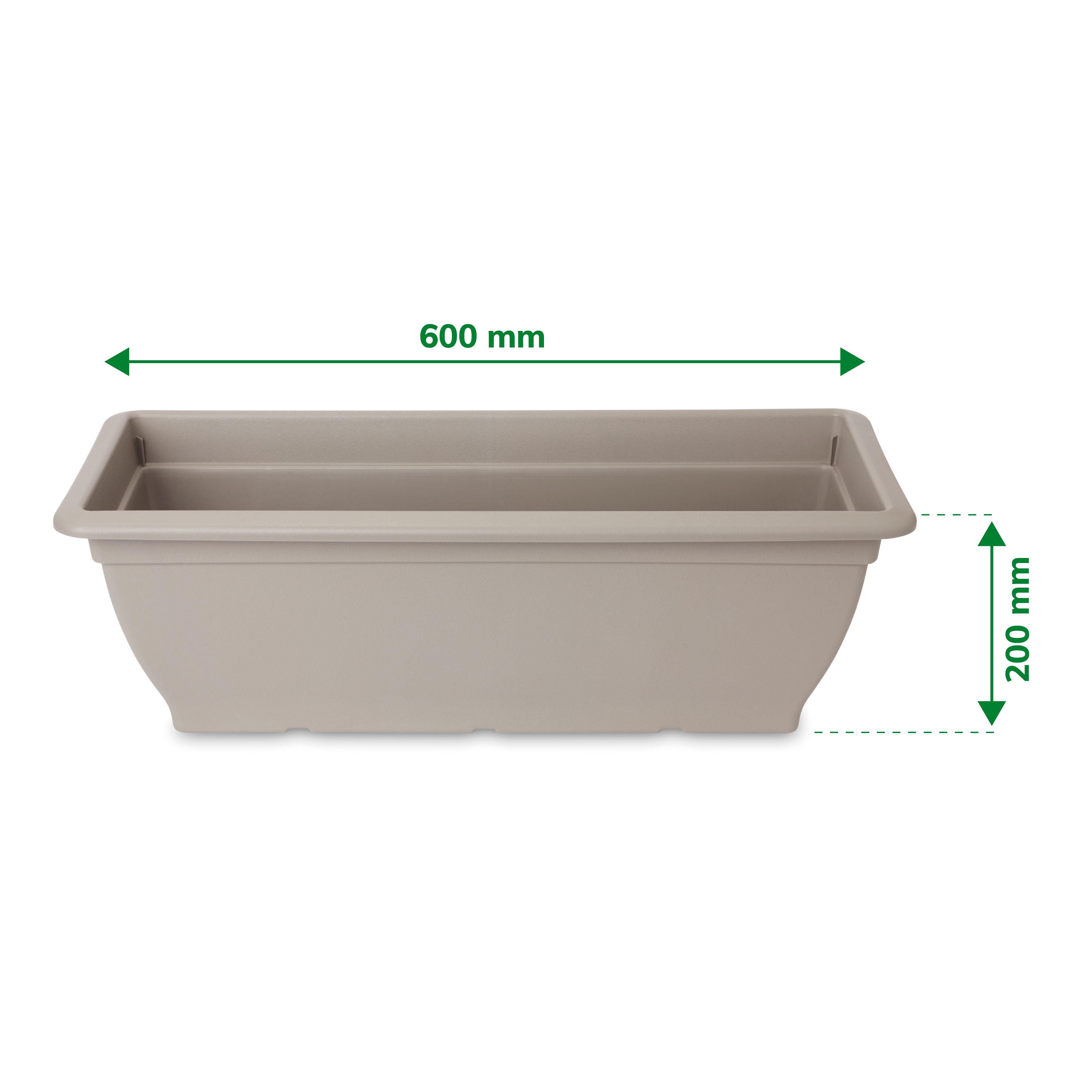 Blooma Florus Taupe Plastic Bell Rectangular Trough