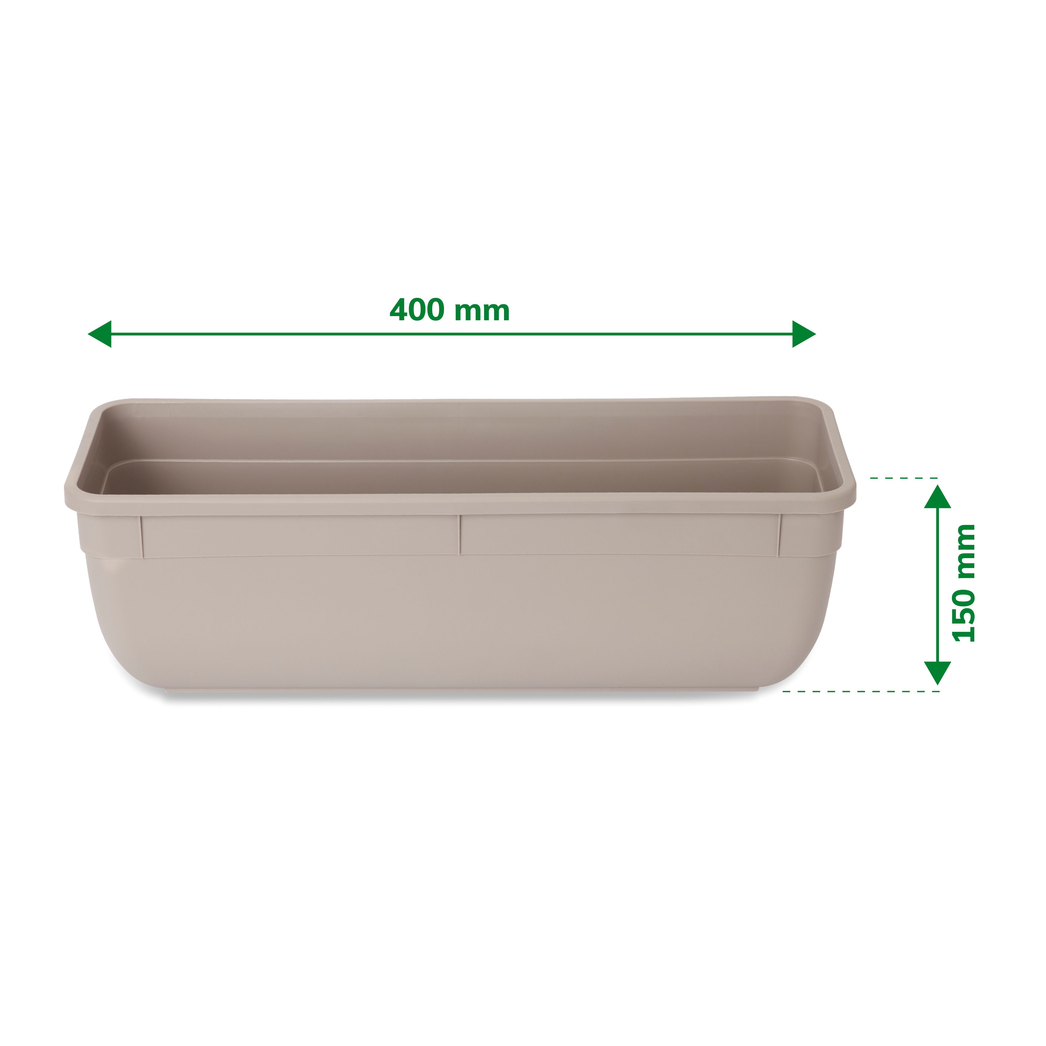 Blooma Florus Taupe Plastic Bell Square Trough