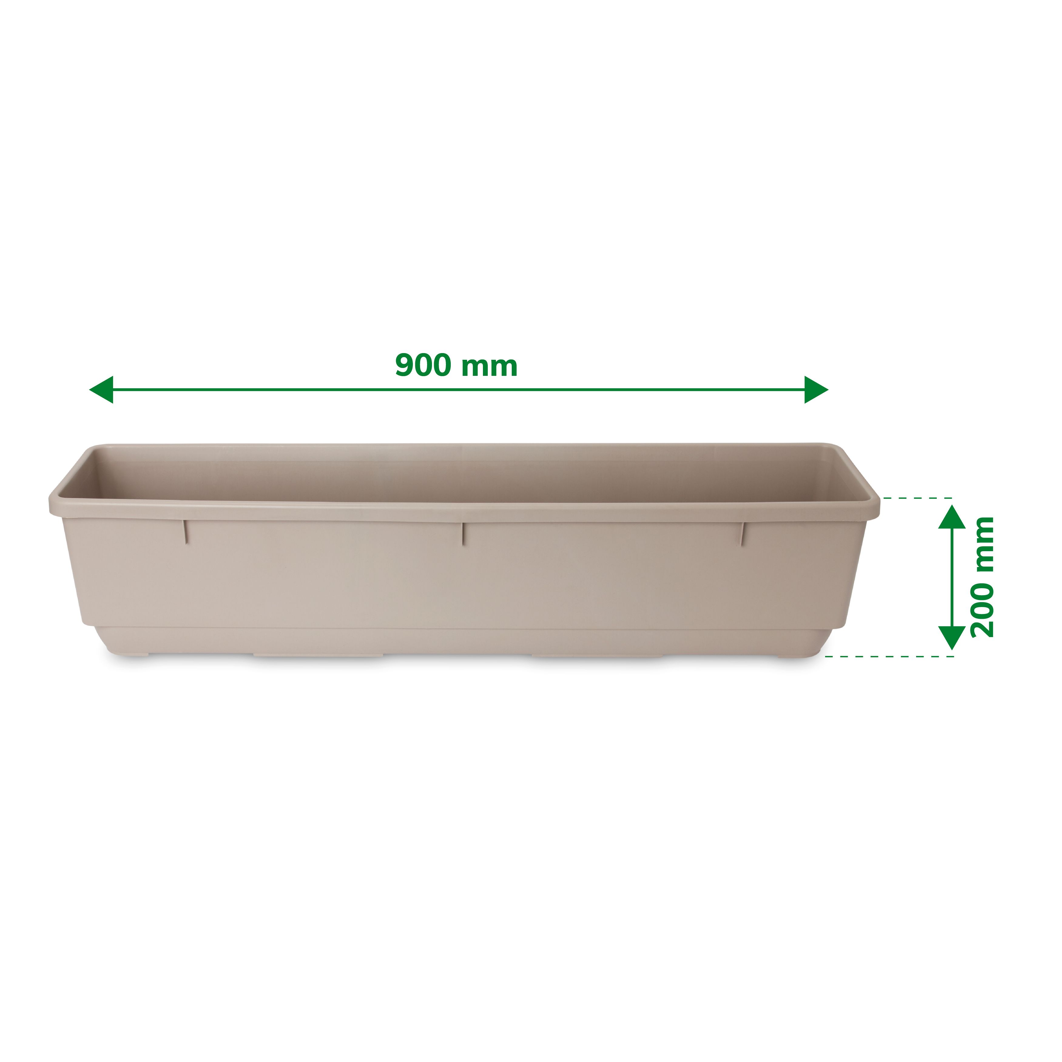 Blooma Florus Taupe Plastic Bell Square Trough