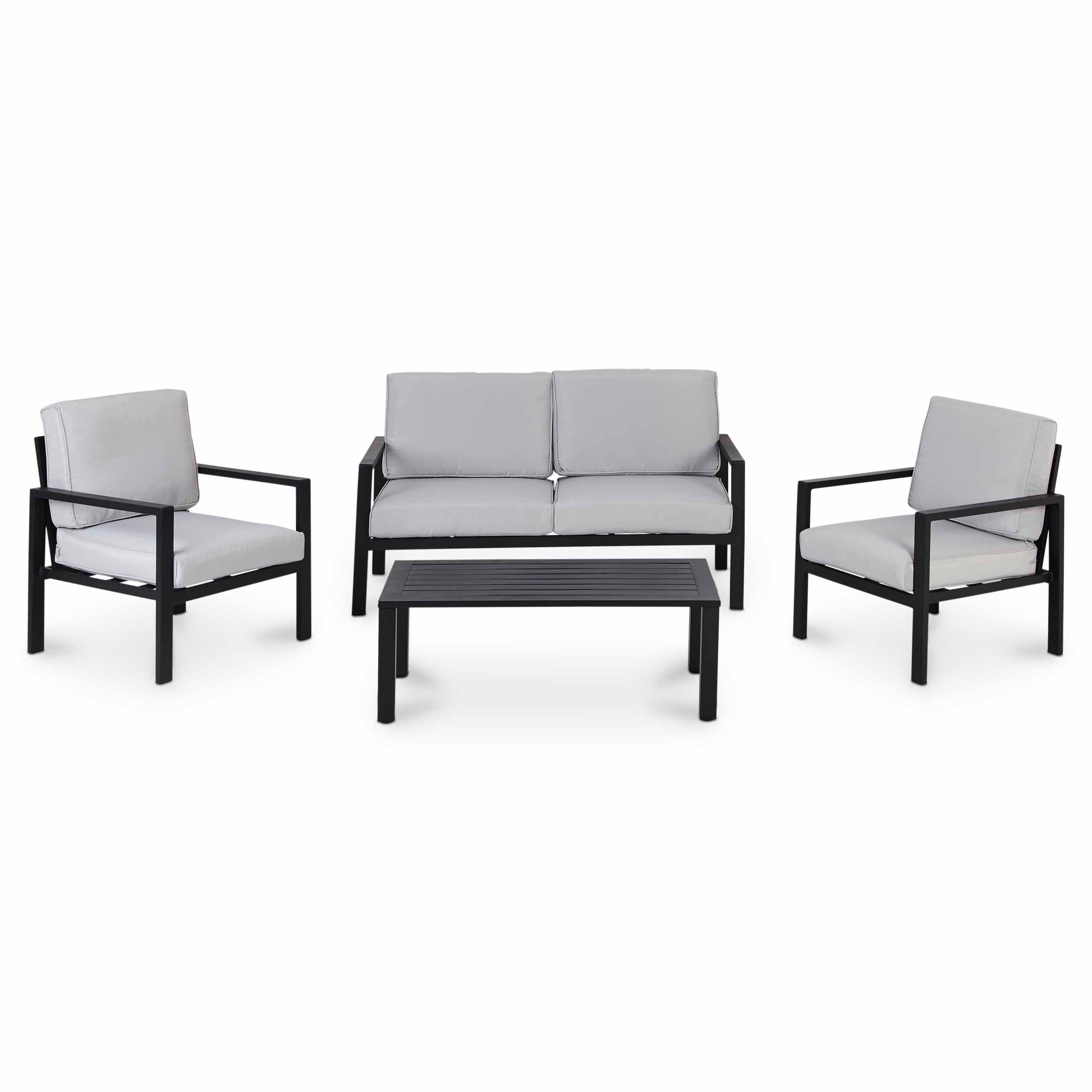 Blooma Jaz Grey Metal 4 seater Coffee set
