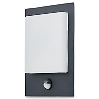 Blooma Lutak Adjustable Matt Charcoal grey Mains-powered LED Outdoor Panel Wall light 700lm