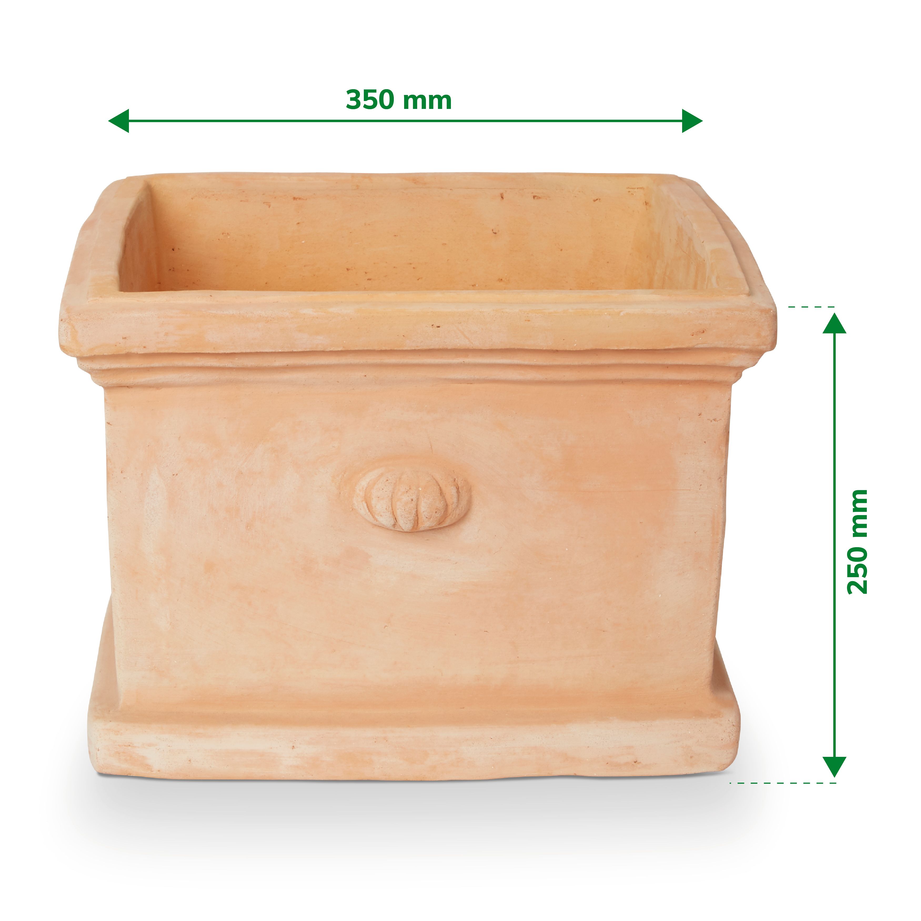 Blooma Mali White washed Terracotta Square Plant pot (Dia)35cm