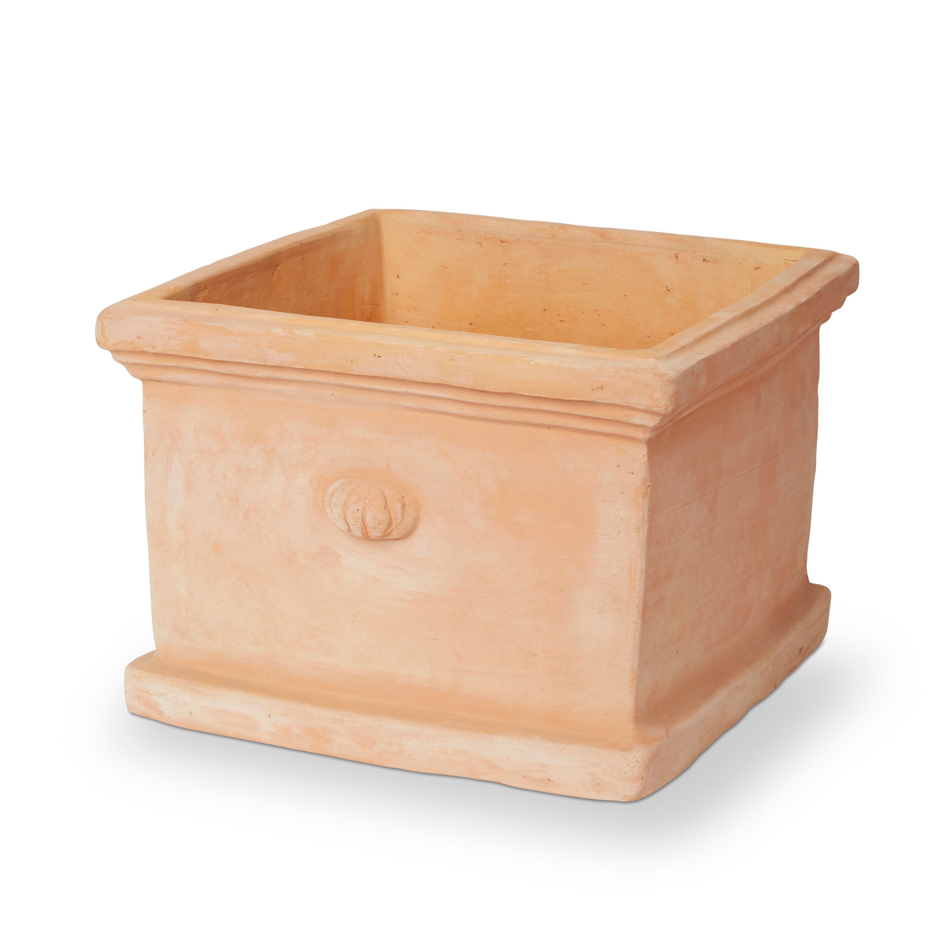 Blooma Mali White washed Terracotta Square Plant pot (Dia)35cm