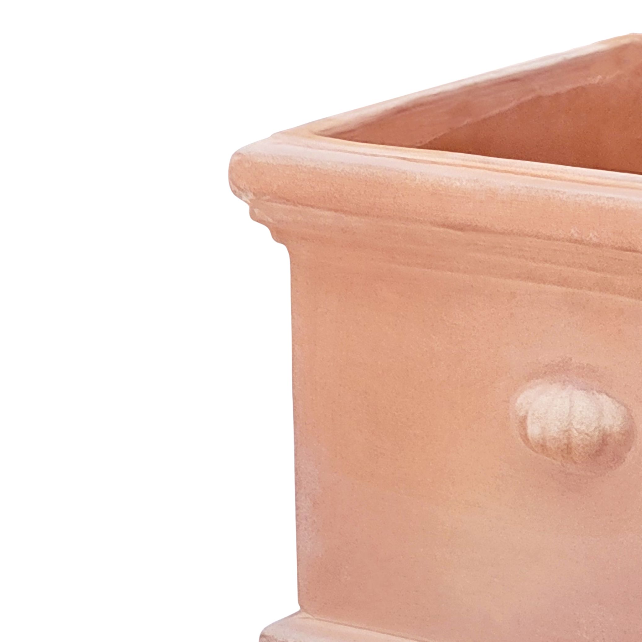 Blooma Mali White washed Terracotta Square Plant pot (Dia)35cm