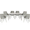 Blooma Mayotte Grey Metal 6 seater Dining set