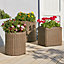 Blooma Miami Brown Rattan effect Plastic Circular Plant pot (Dia)35cm