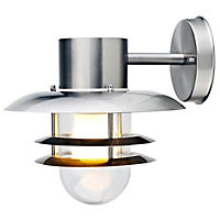 Blooma Minos Chrome effect Mains-powered Outdoor Fisherman Wall light