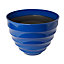 Blooma Momoka G Blue Plastic Ribbed Circular Plant pot (Dia)50cm