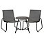 Blooma Morillo Black & white Metal 2 seater Table & chair set