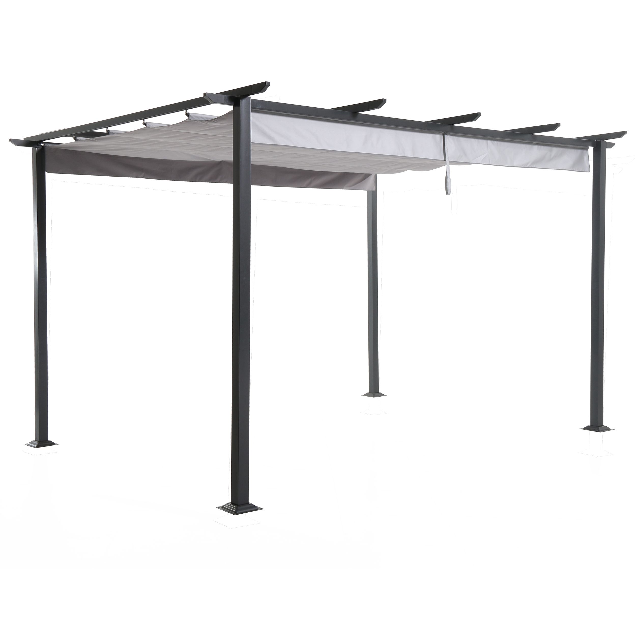 Blooma Moses Black Rectangular Gazebo, (W)4m (D)3m - Assembly required ...