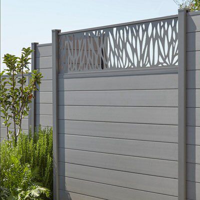 Blooma Neva Aluminium Slotted Square Fence post (H)1.83m (W)70mm