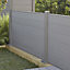 Blooma Neva Taupe Slotted Square Metal Fence post (H)0.95m (W)70mm