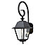 Blooma Newtok Matt Black Mains-powered Halogen Outdoor Lantern Wall light