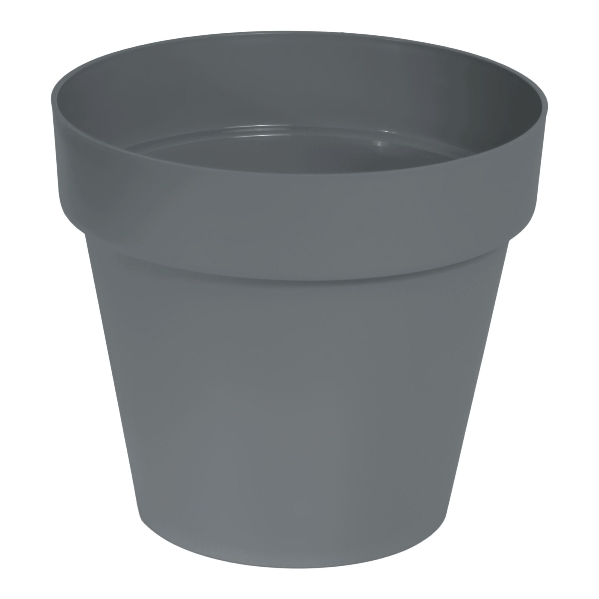 Blooma Nurgul Dark grey Plastic Circular Plant pot (Dia)20cm